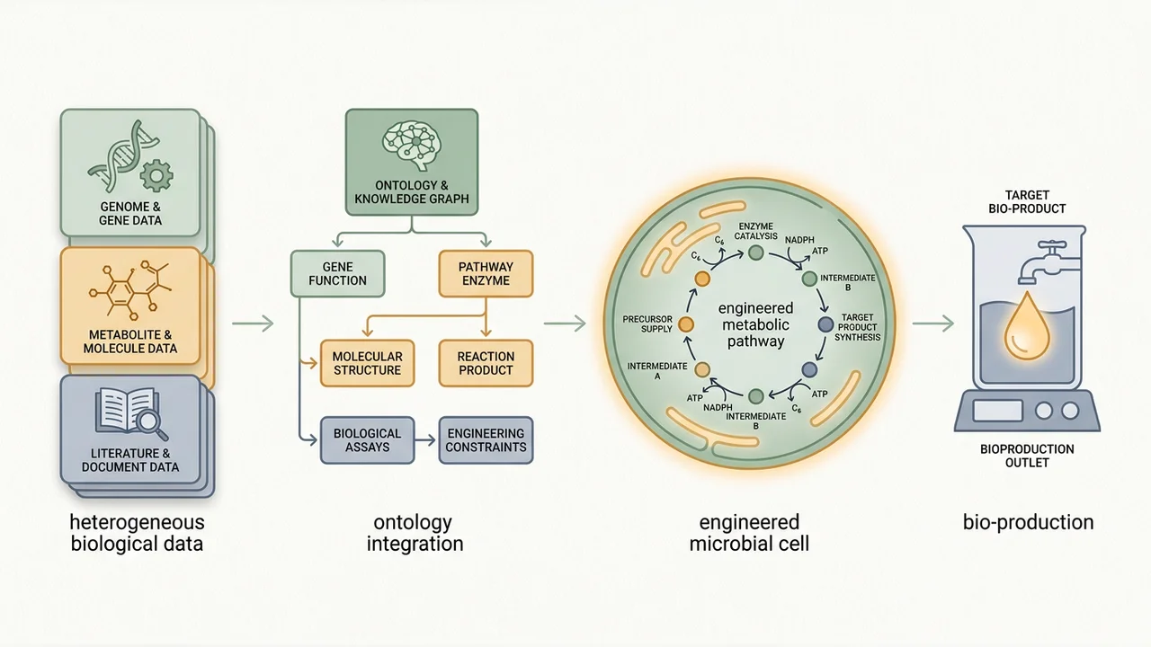 Data integration and ontologies for microbial cell factories — research illustration